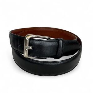Coach Men's Leather 5951 Silver Buckle Classic Formal Dress Belt in Black 36”